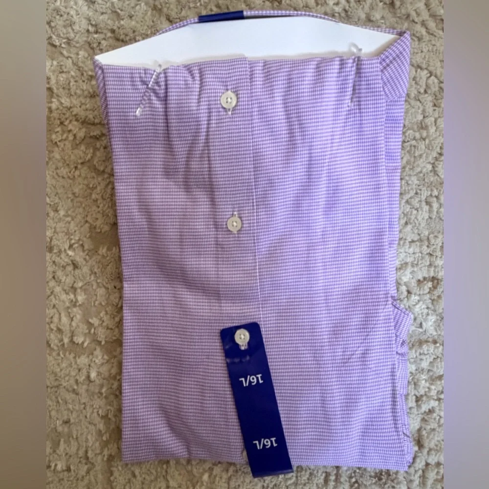 Duchamp London Slim Fit Lavender Men's Dress Shirt 16/L - Picture 6 of 8